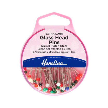 long glass head pins