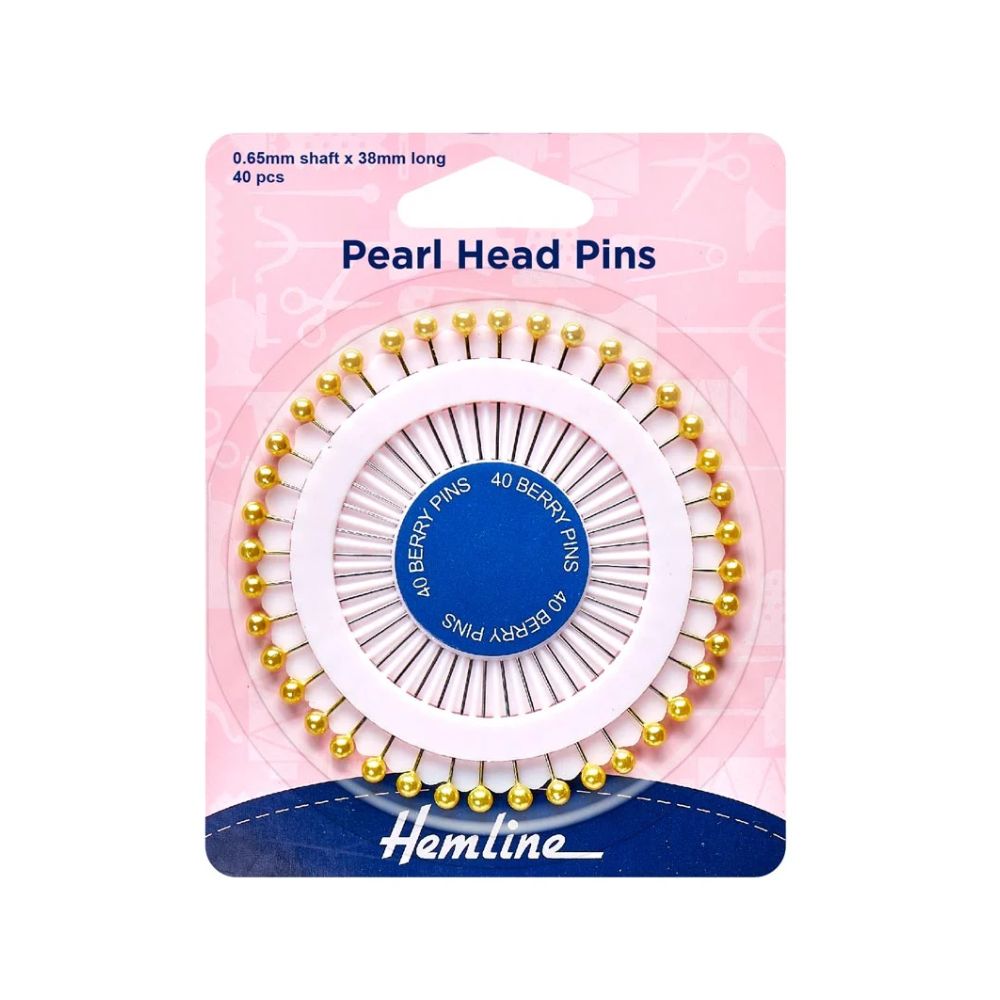 hemline gold berry pearl head pins