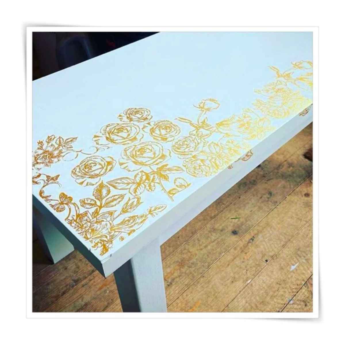 Rub On Art, Metallic Gold Foil Accents - Roses