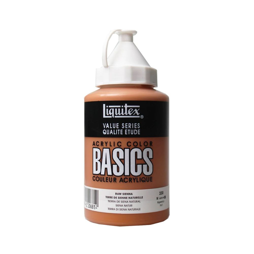 liquitex basics acrylic paint raw sienna 500ml