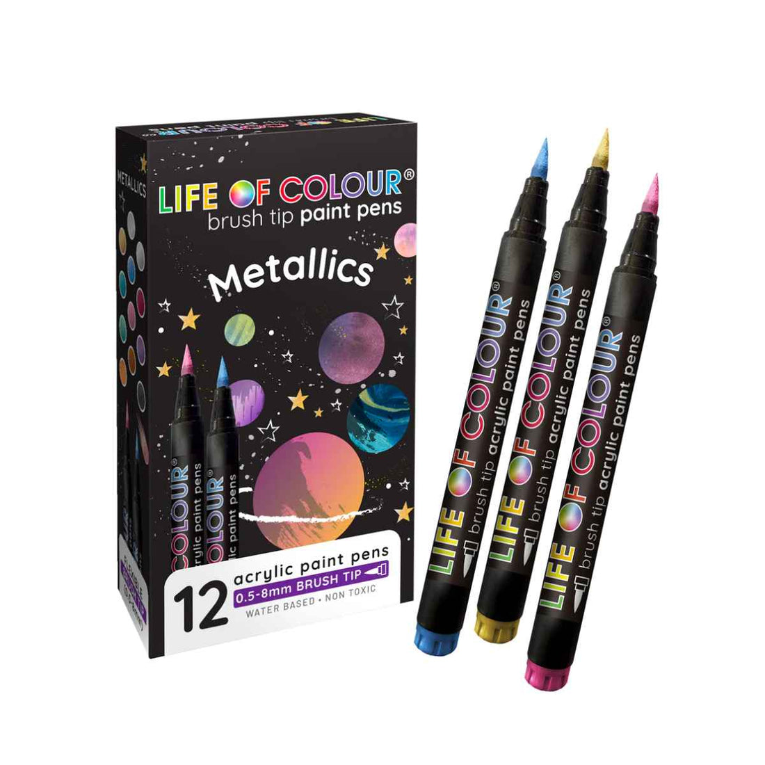 metallic brush tip acrylic paint pens