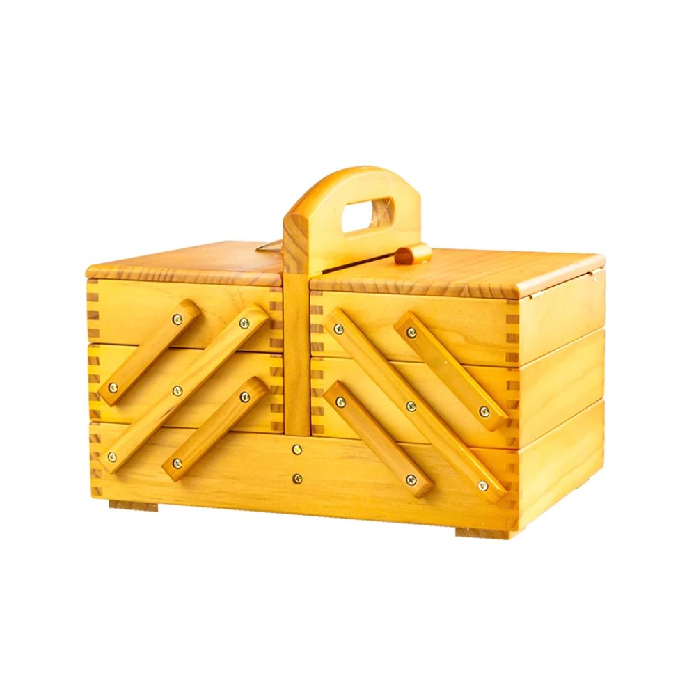 cantilever wooden sewing box