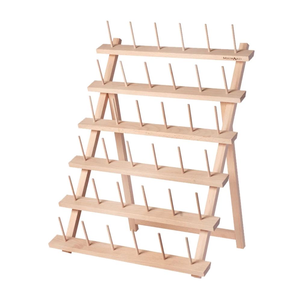 wooden thread spool rack