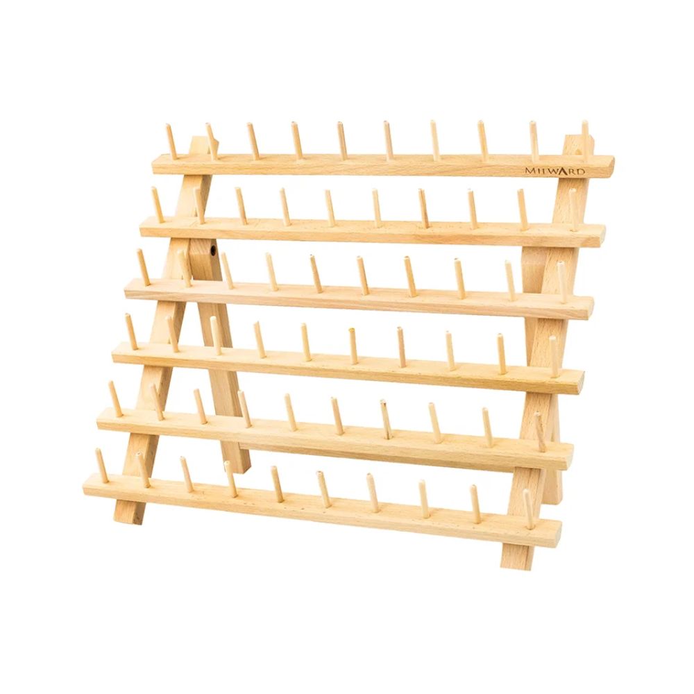wooden thread spool rack