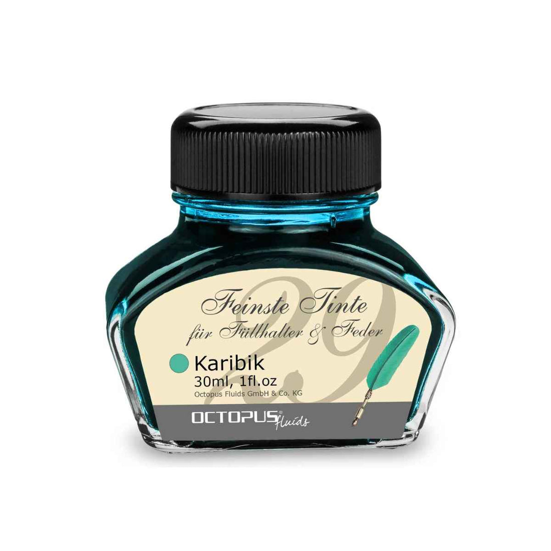 Fountain pen ink bottle Caribbean Blue