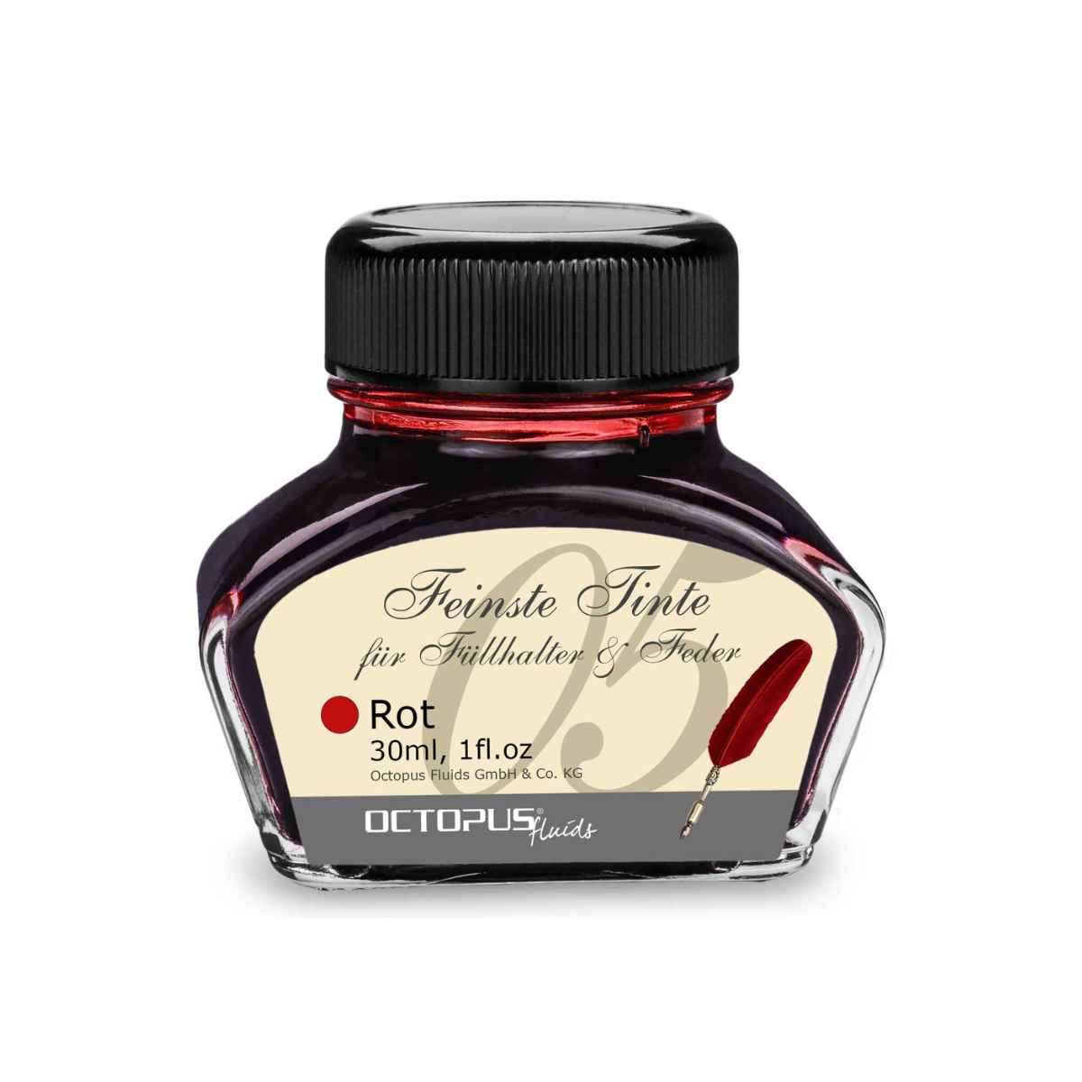 fountain pen ink bottle red