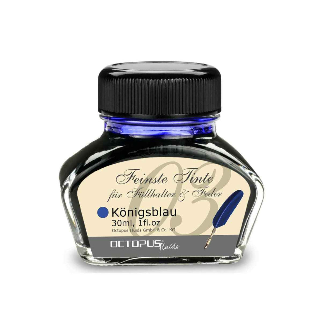 fountain pen ink bottle deep blue