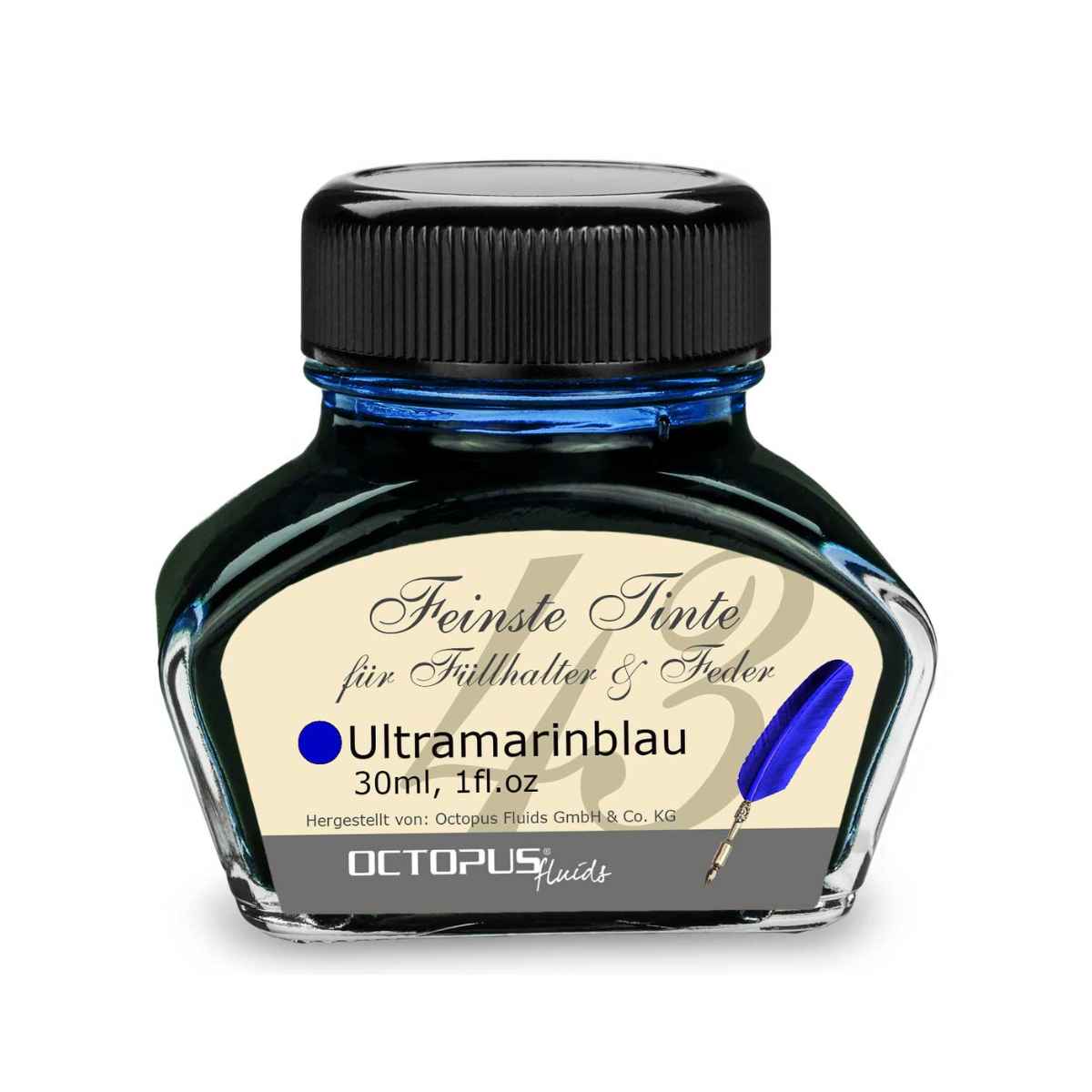 ultramarine blue fountain pen ink bottle