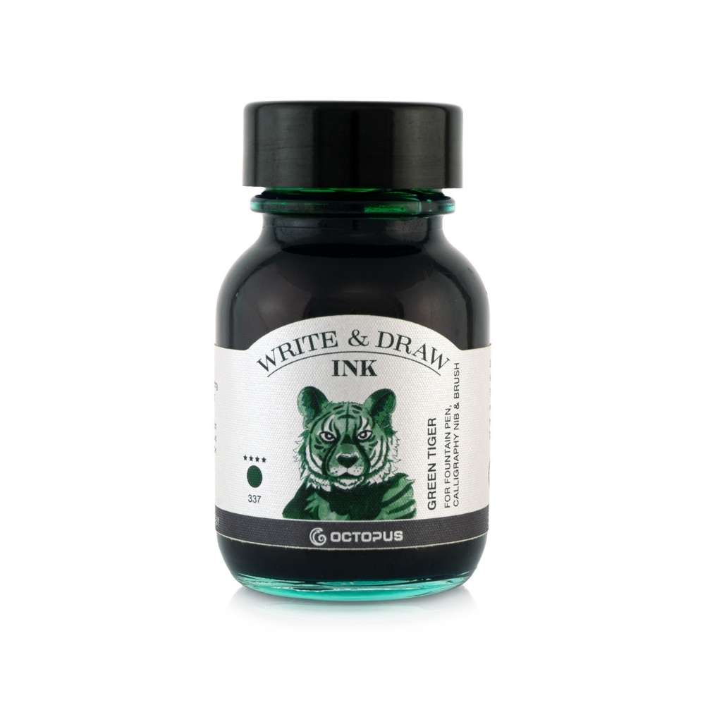 write and draw ink green tiger