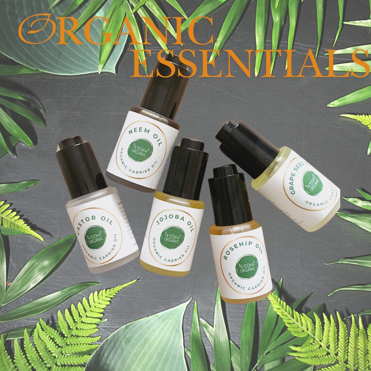 organic oils for hair, nails and skin.