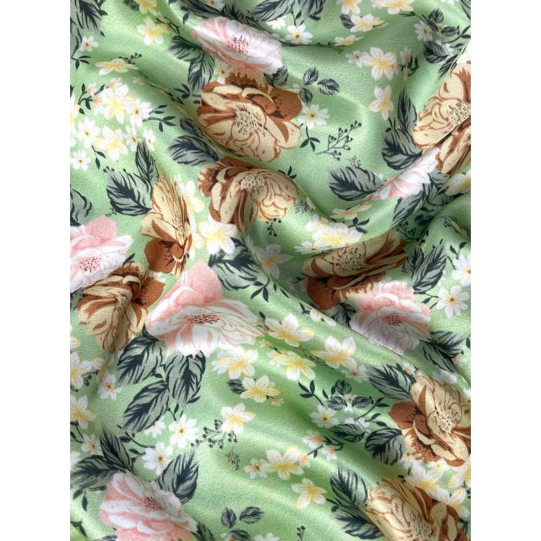 shamoz silk printed fabric in green