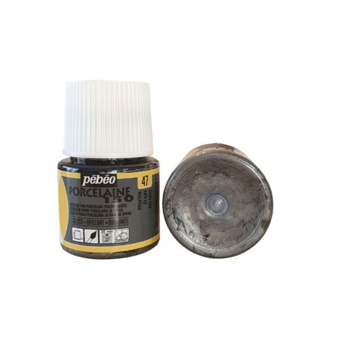 pebeo porcelaine 150 paint, pewter