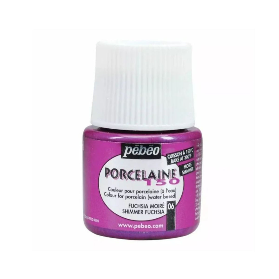 pebeo porcelaine paint, shimmer fuchsia