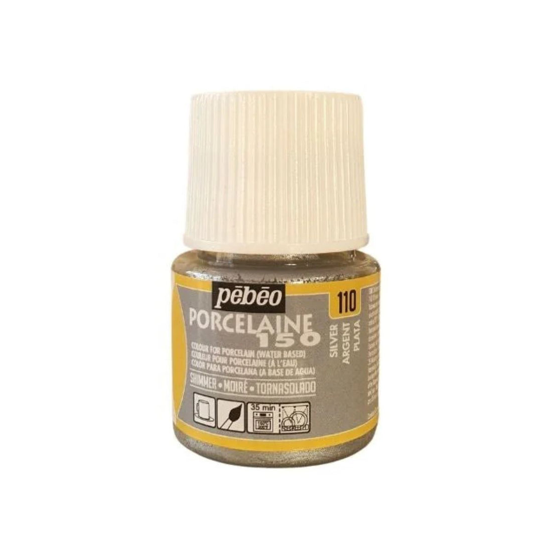 pebeo porcelain 150 decorative paint, silver