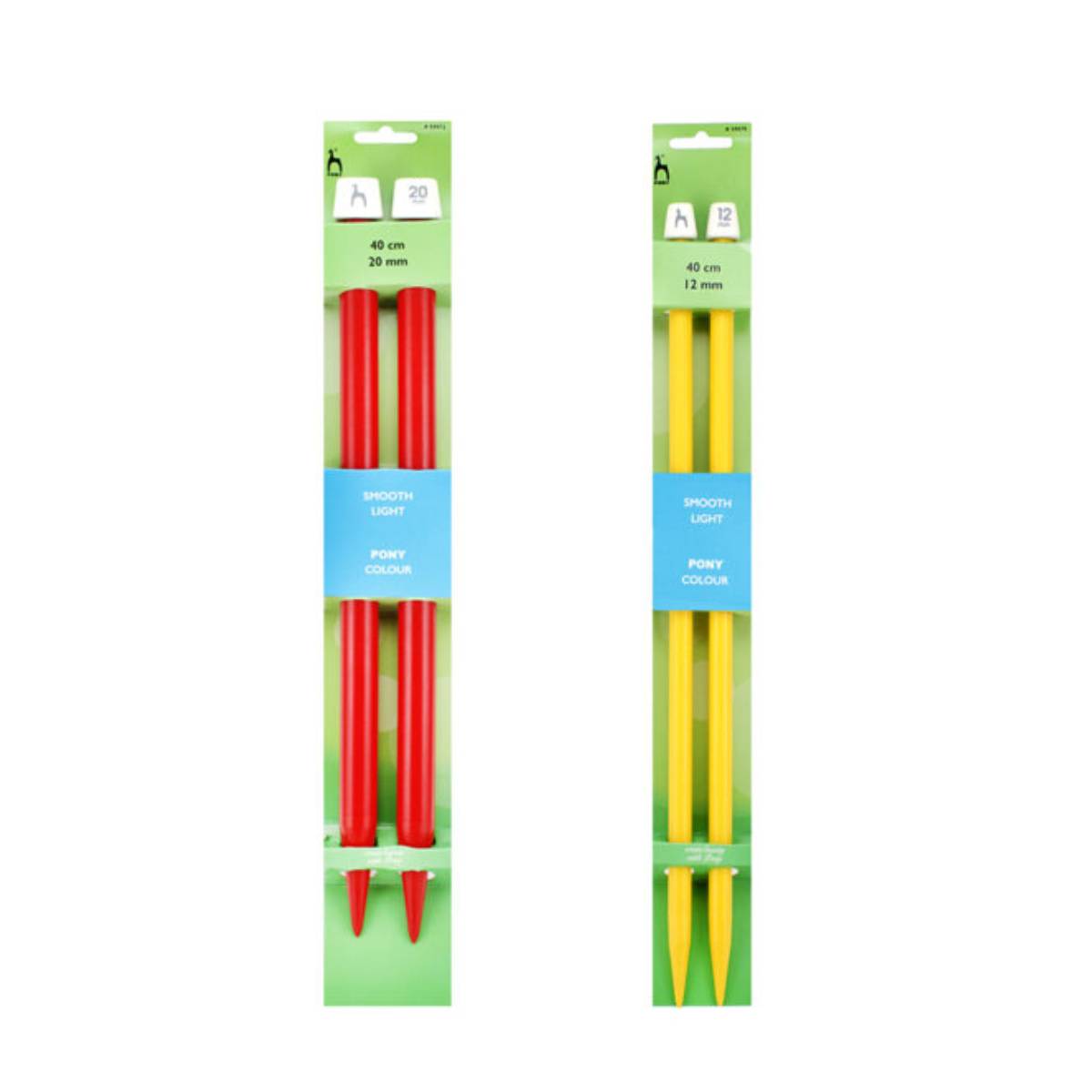 Pony Knobbed Straight Chunky Knitting Needles, 40cm length