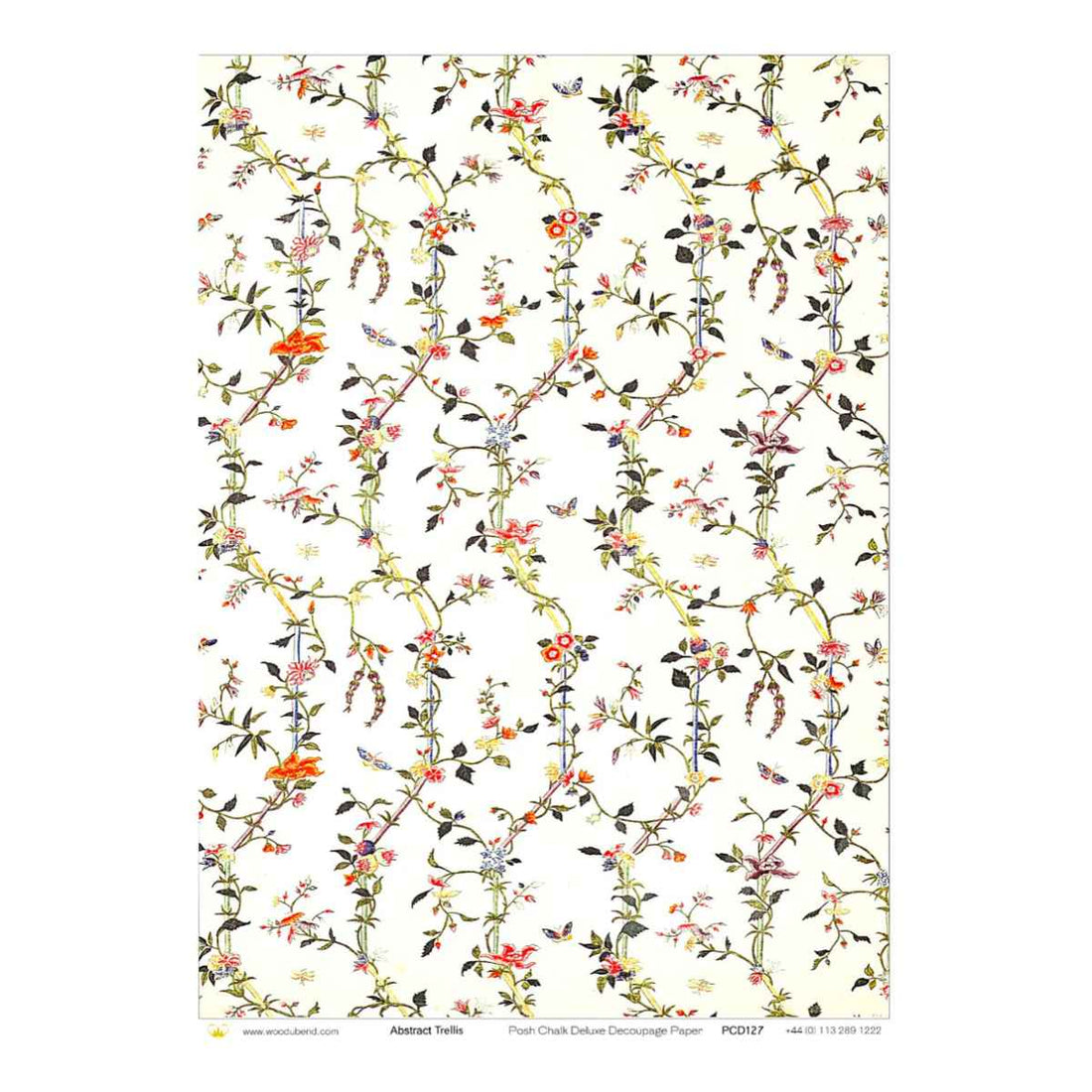 Posh Chalk Deluxe Decoupage Paper, Abstract Trellis