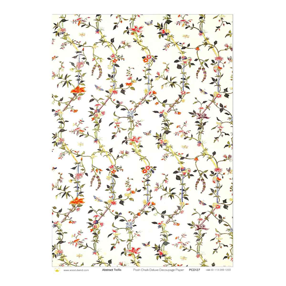 Posh Chalk Deluxe Decoupage Paper, Abstract Trellis