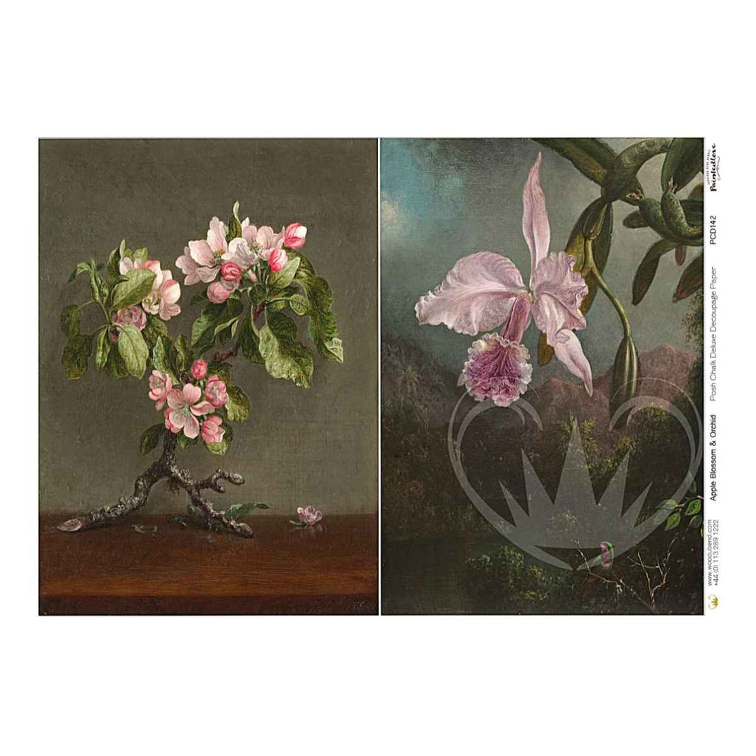 Posh Chalk Deluxe Decoupage Paper, Apple Blossom &amp; Orchid