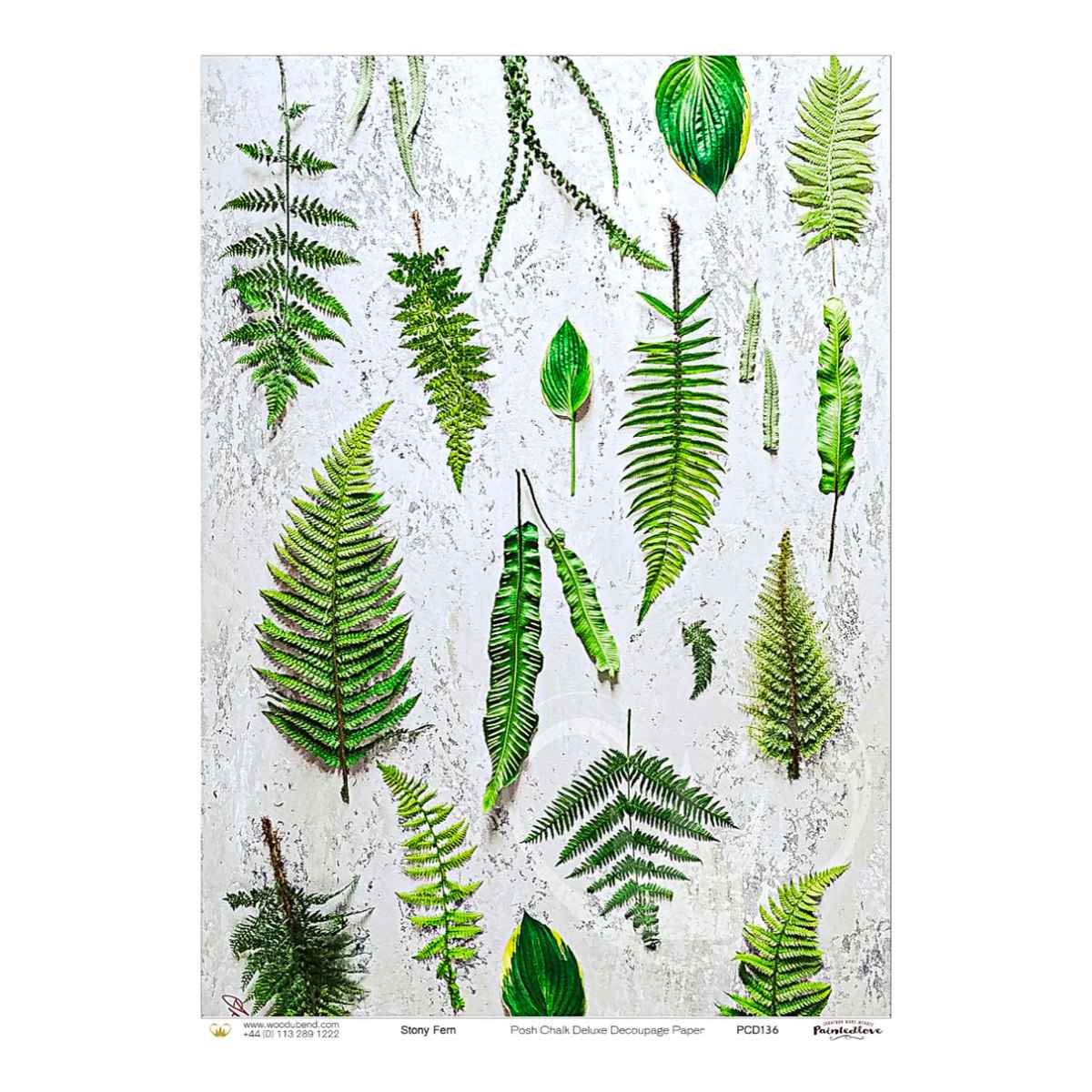 Posh Chalk Deluxe Decoupage Paper, Stony Fern