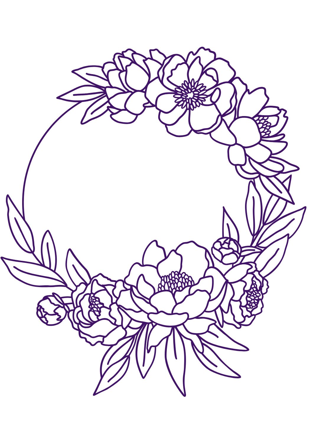 round flower ring frame