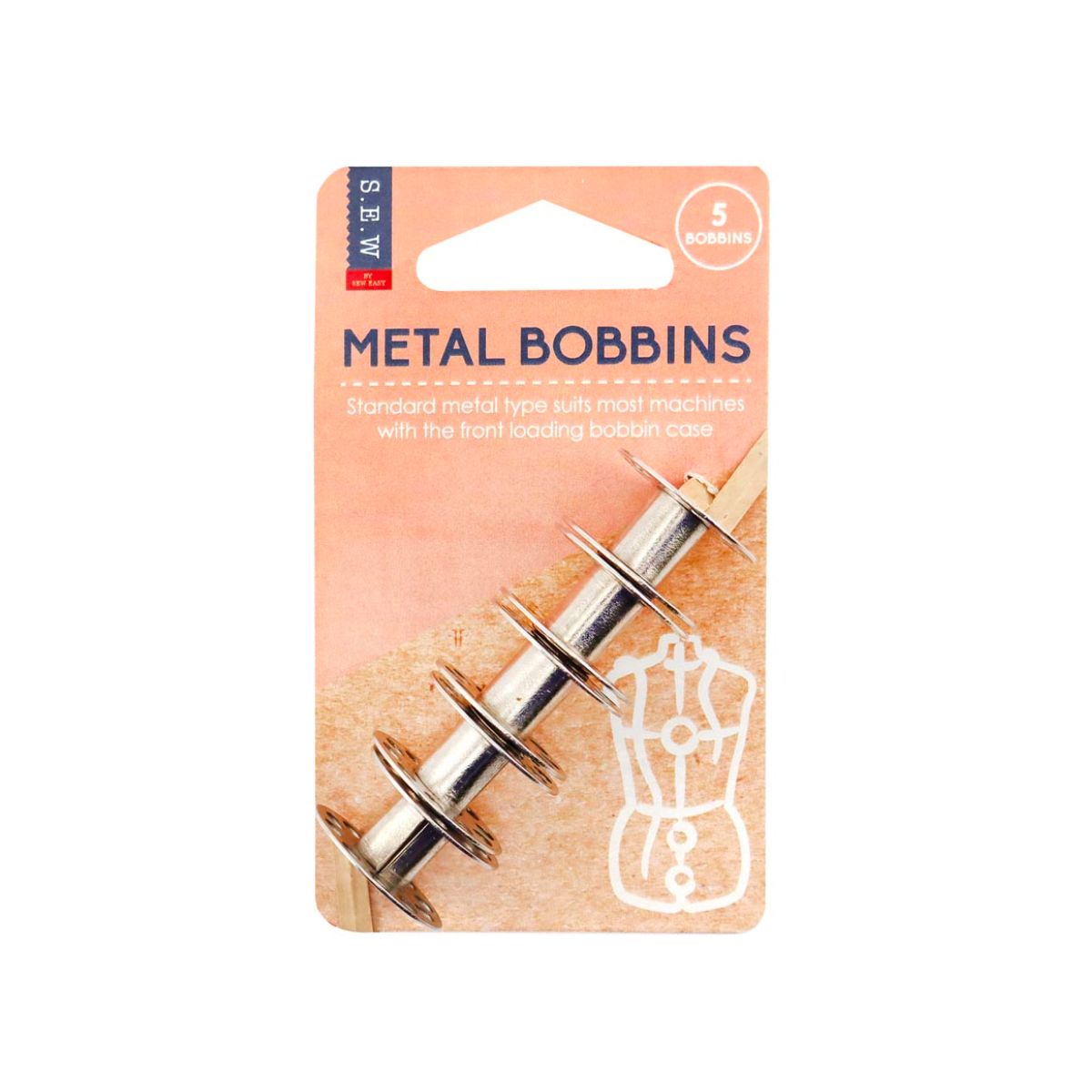 SEW Easy Standard Metal Bobbins, Pack of 5