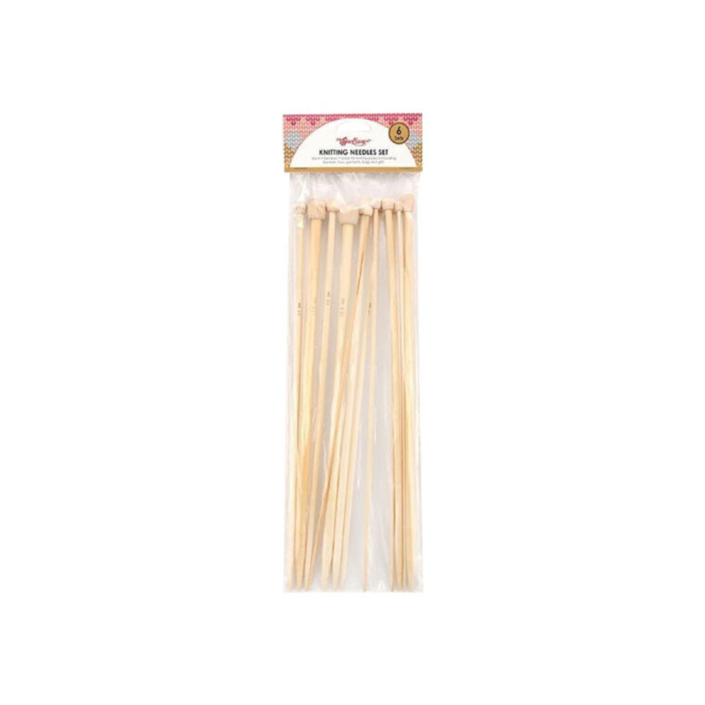 Bamboo knitting needles, set of 6
