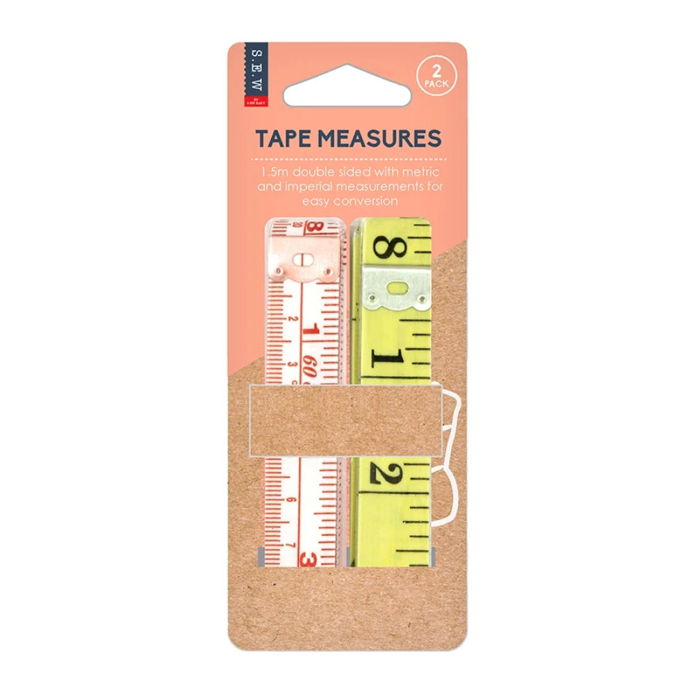 pack of two measuring tapes 150cm for sewing and crafts