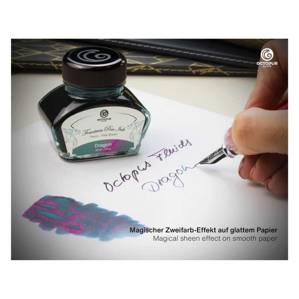 dragon blue with pink sheen ink