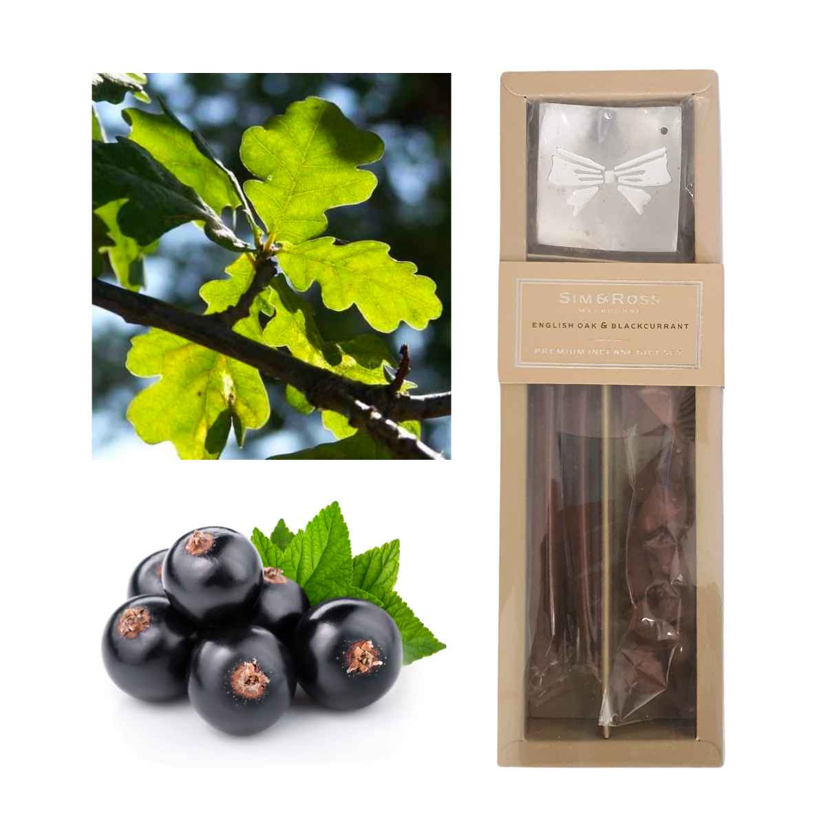 oak and blackcurrant incense set