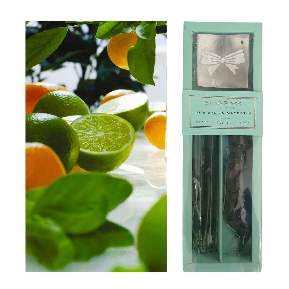 lime basil and mandarin incense set