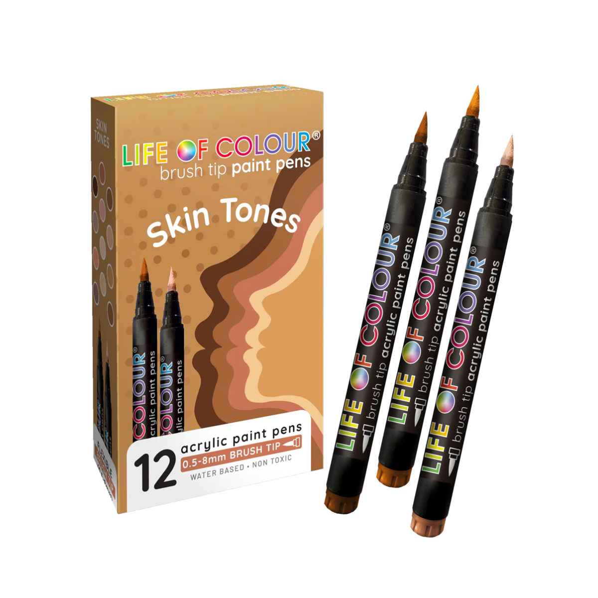 Skin Tone Brush Tip Acrylic Paint Pens