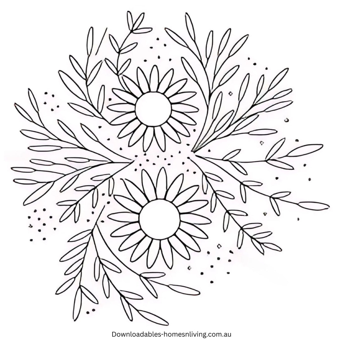 sunflower embroidery pattern
