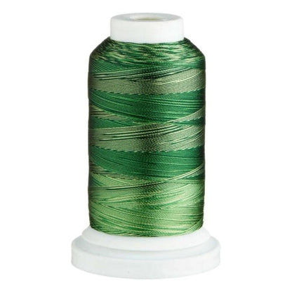 rayon variegated thread for sewing and embroidery, green