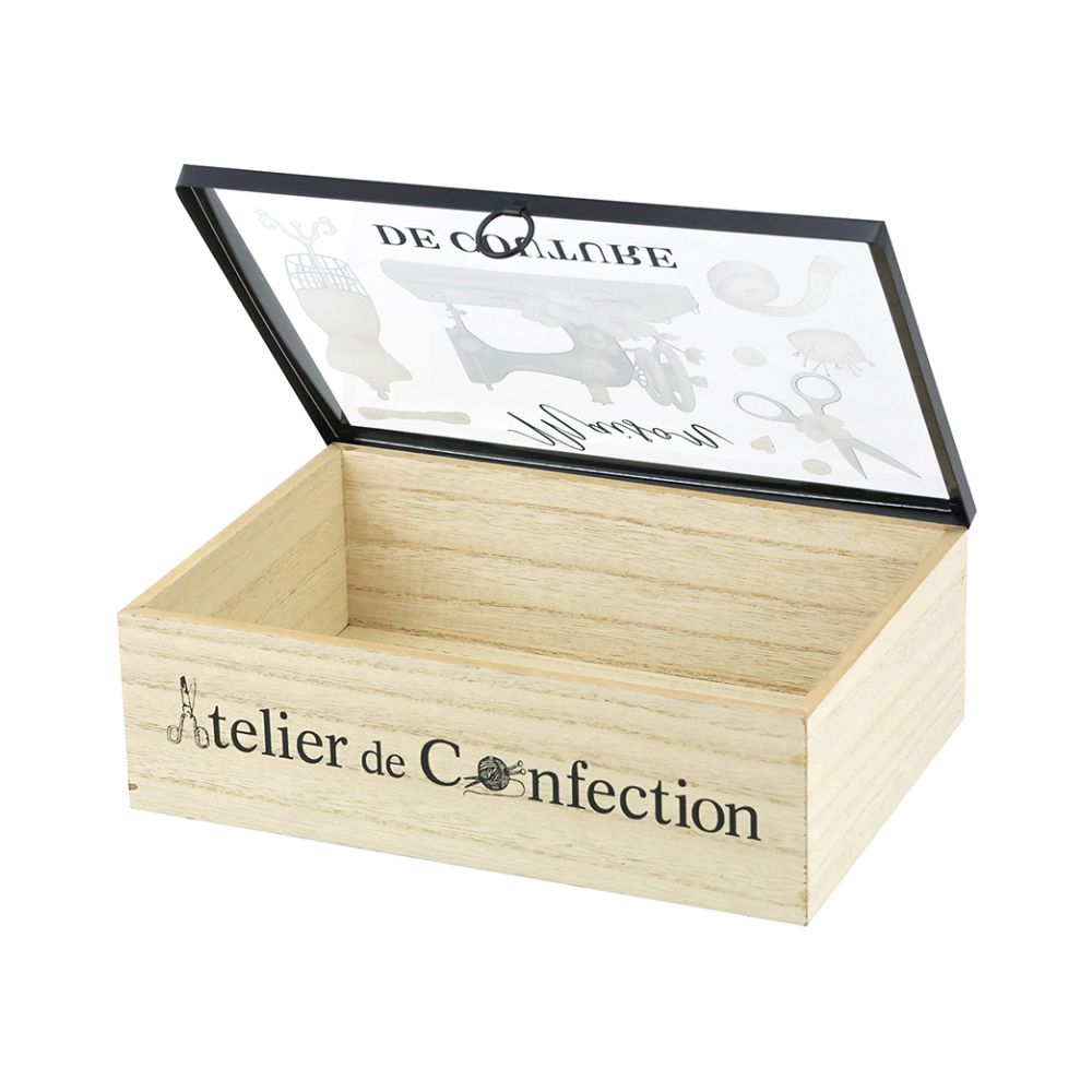 sewing themed wooden box