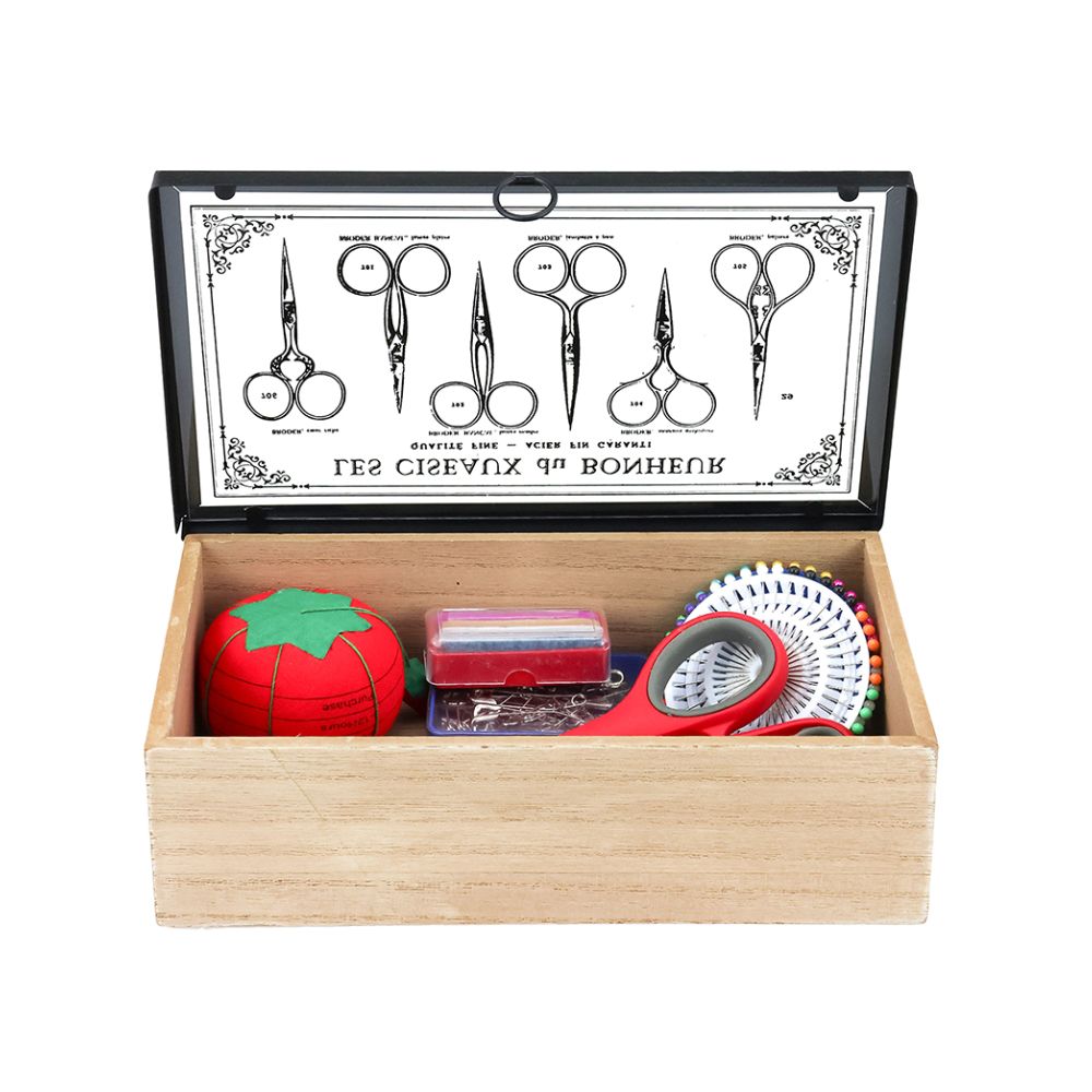 wooden sewing box