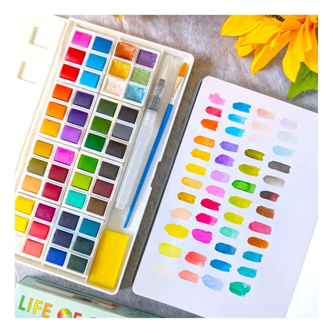 Watercolour Paint Set, 48 Vibrant Colours