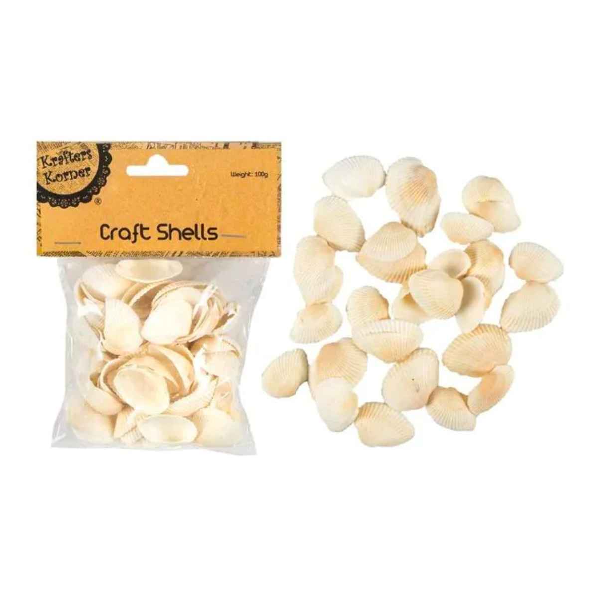 White Creamy Clam Seashells For Craft, Beach 100g