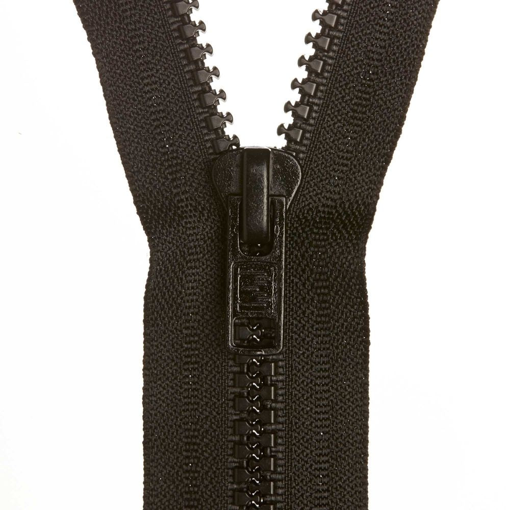 black chunky closed ended zipper