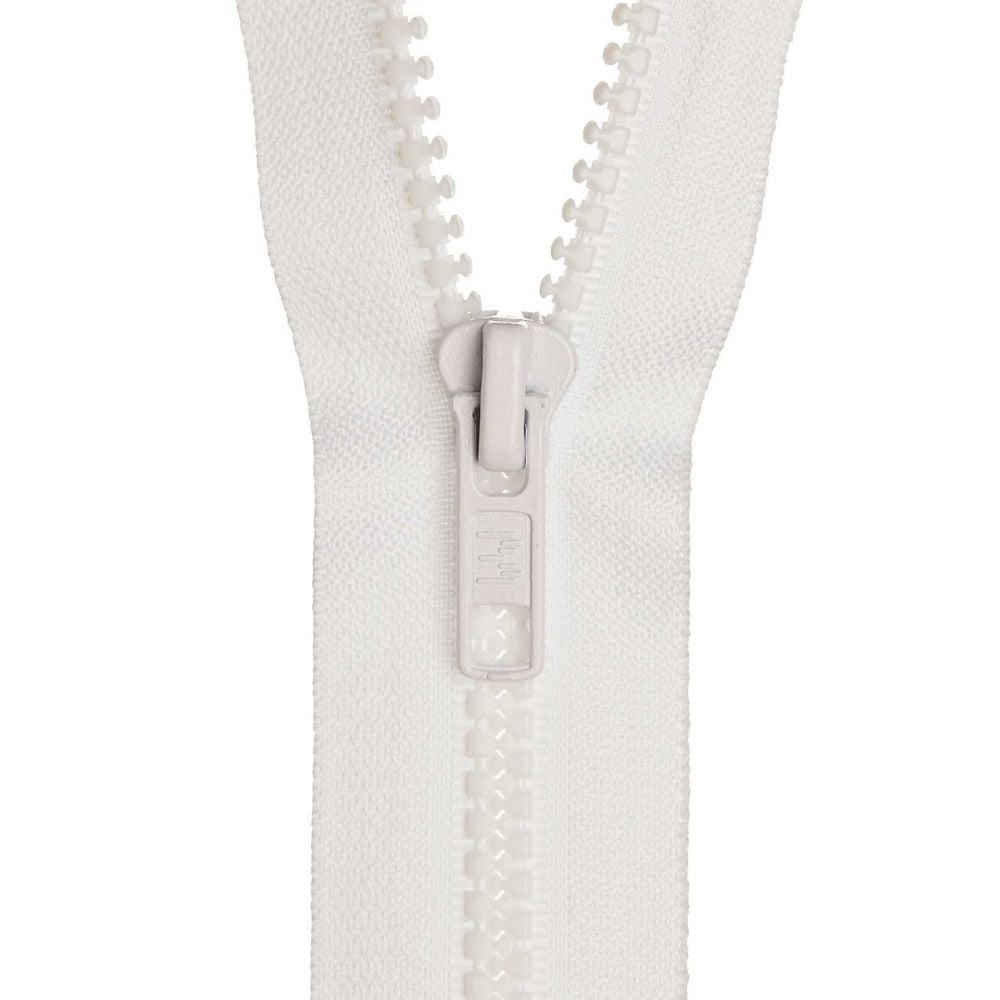 chunky white zips for sewing and crafts