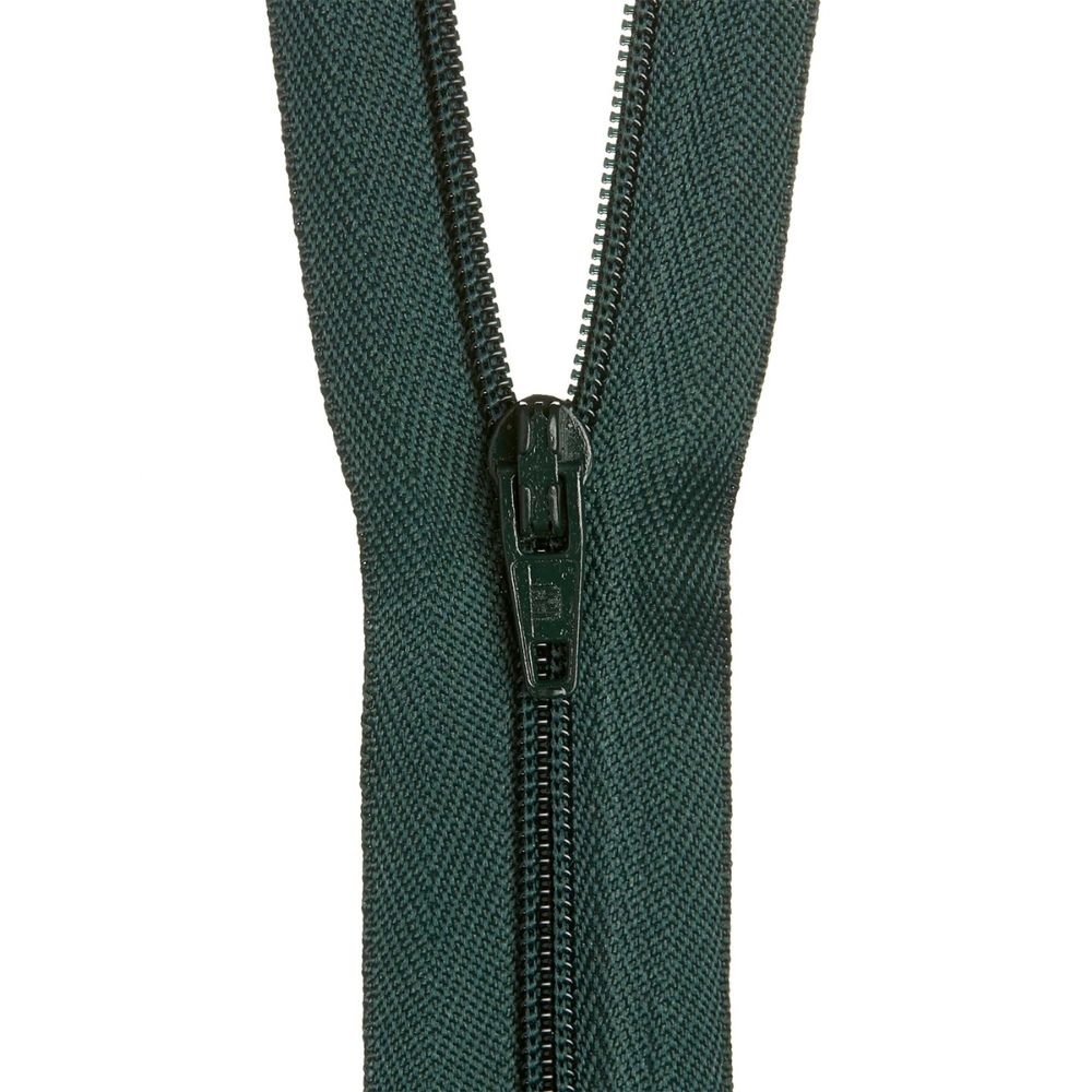 bottle green zip for dresses and sewing