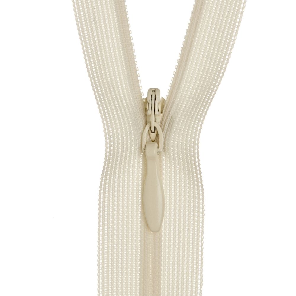 cream polyester zip for sewing projects 