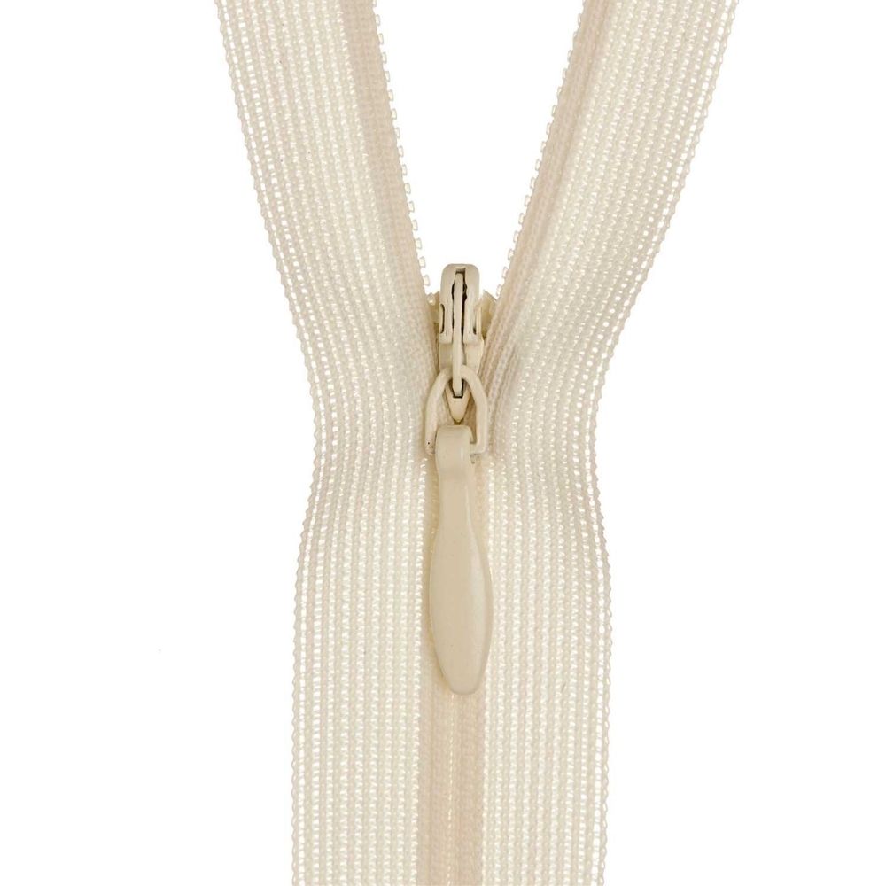 cream polyester zip for sewing projects 