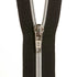 nylon zip with silver teeth for sewing and crafts
