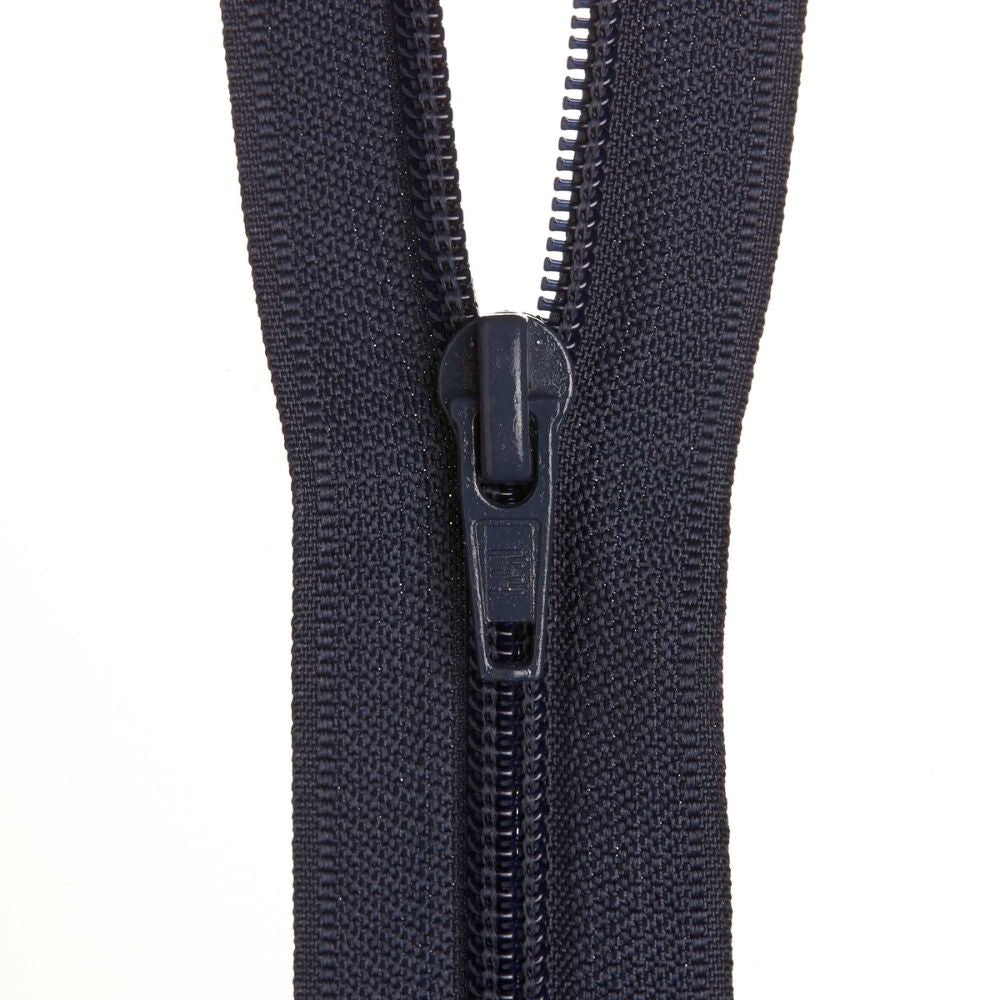 dark blue open ended zip for sewing