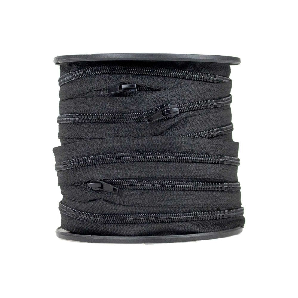 black continuous slider zipper chain