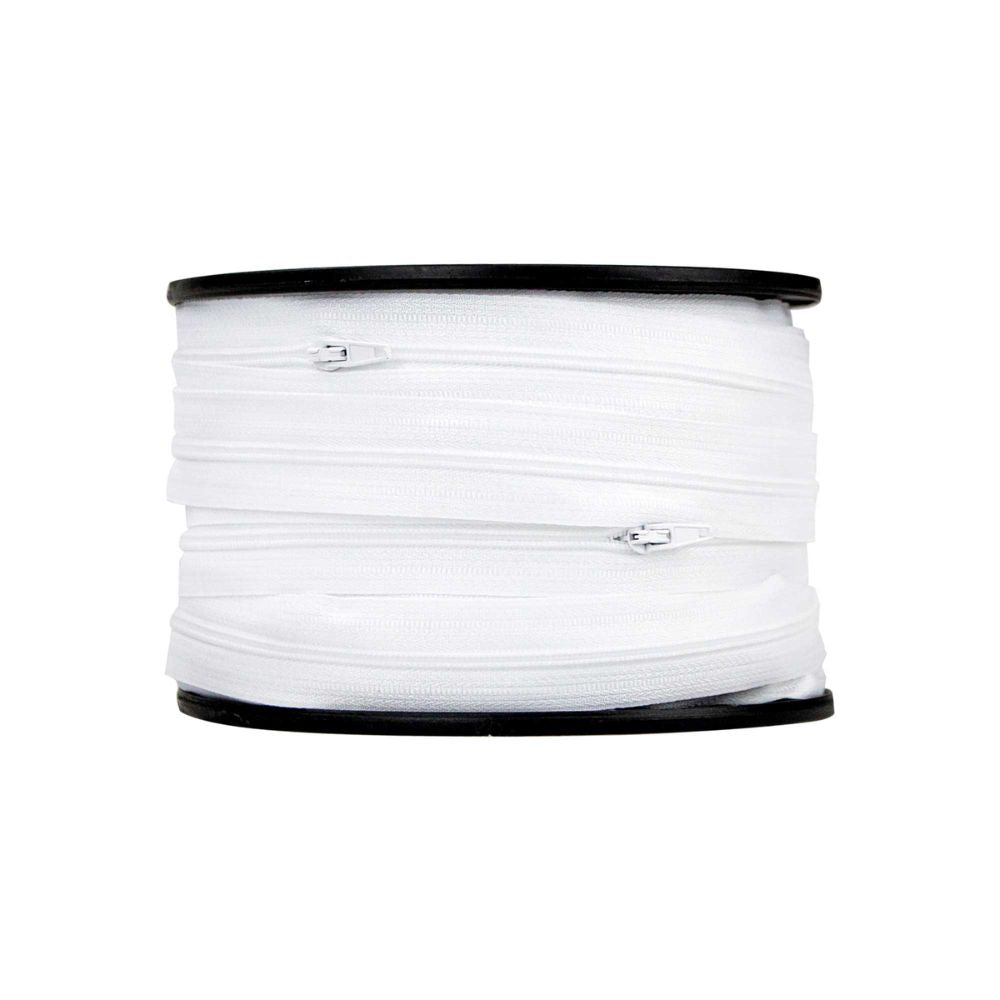 white continuous zipper chain 50m