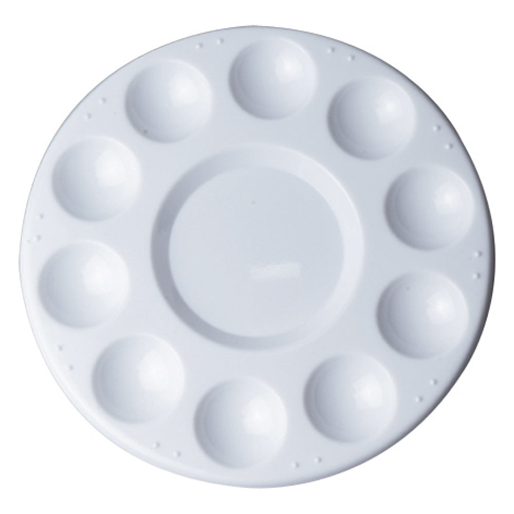 Round Plastic Paint Palette, 10 Well
