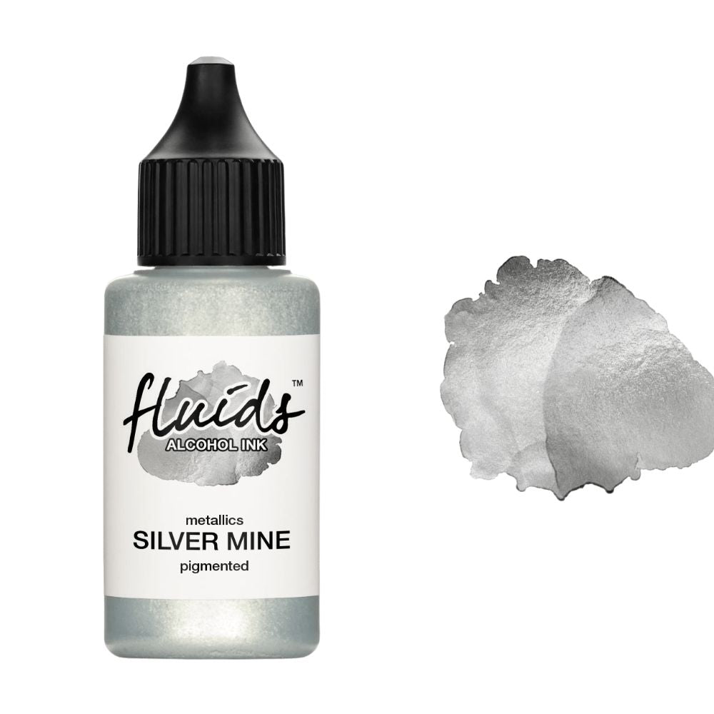 fluids alcohol ink metallic pigment silver mine