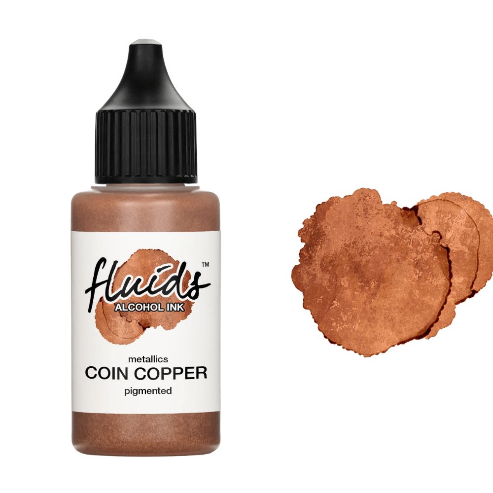 fluids alcohol ink metallic coin copper