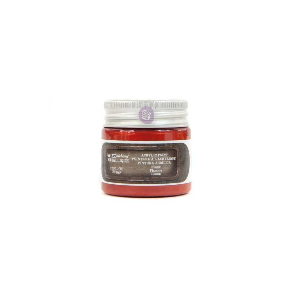 finnabair metallic acrylic paint - flame 50ml